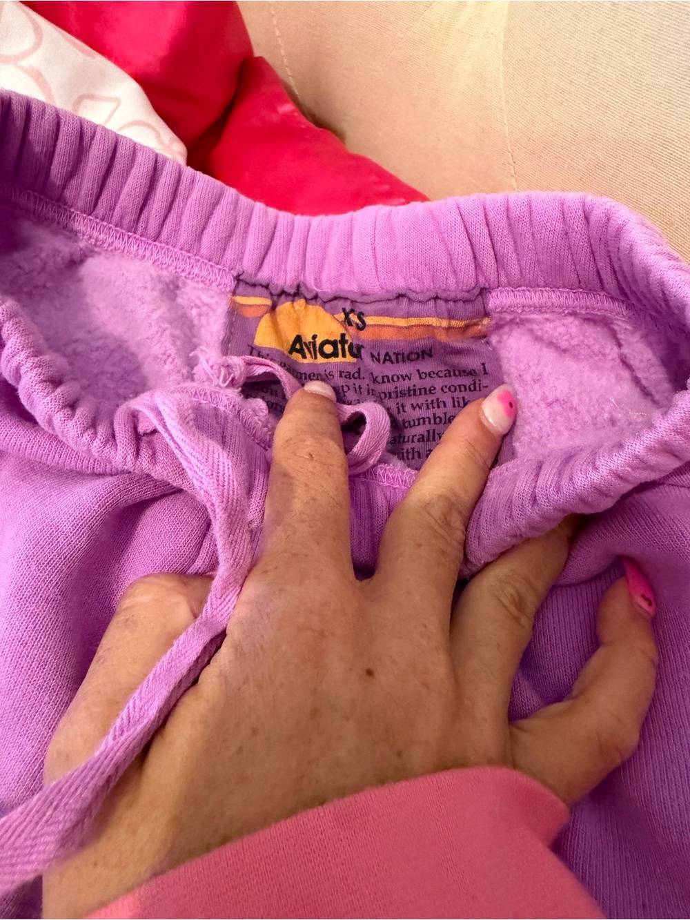 Aviator Nation Lavender Cozy Fleece Sweatpants